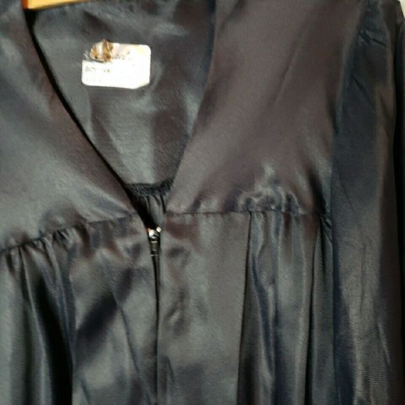 Masters Graduation Cap and Gown Laurel Jostens Size 58 Zip Up Black VTG 90s - Picture 3 of 16